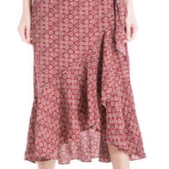 Max studio RUFFLE CREPE WRAP DRESS SIZE MEDIUM - Picture 5 of 8